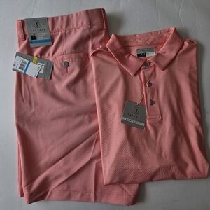 Men's Red Polo Shirt(L) And Shorts(36) Bundle.